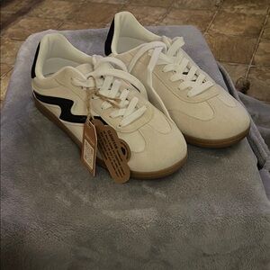 Women's Cream and Black Sneakers